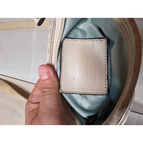 Coach Signature C Monogram Crossbody Bag Brown White Leather Trim Turnlock - Picture 5 of 16